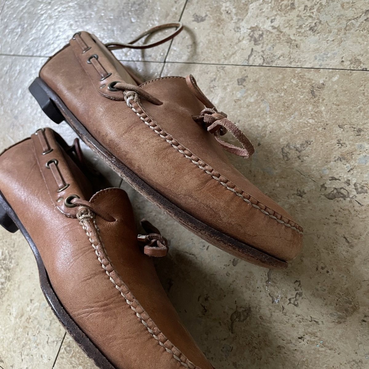 Polo Ralph Lauren Polo Ralph Lauren light brown leather boat shoe loafers Size US 9 / EU 42 - 6 Thumbnail