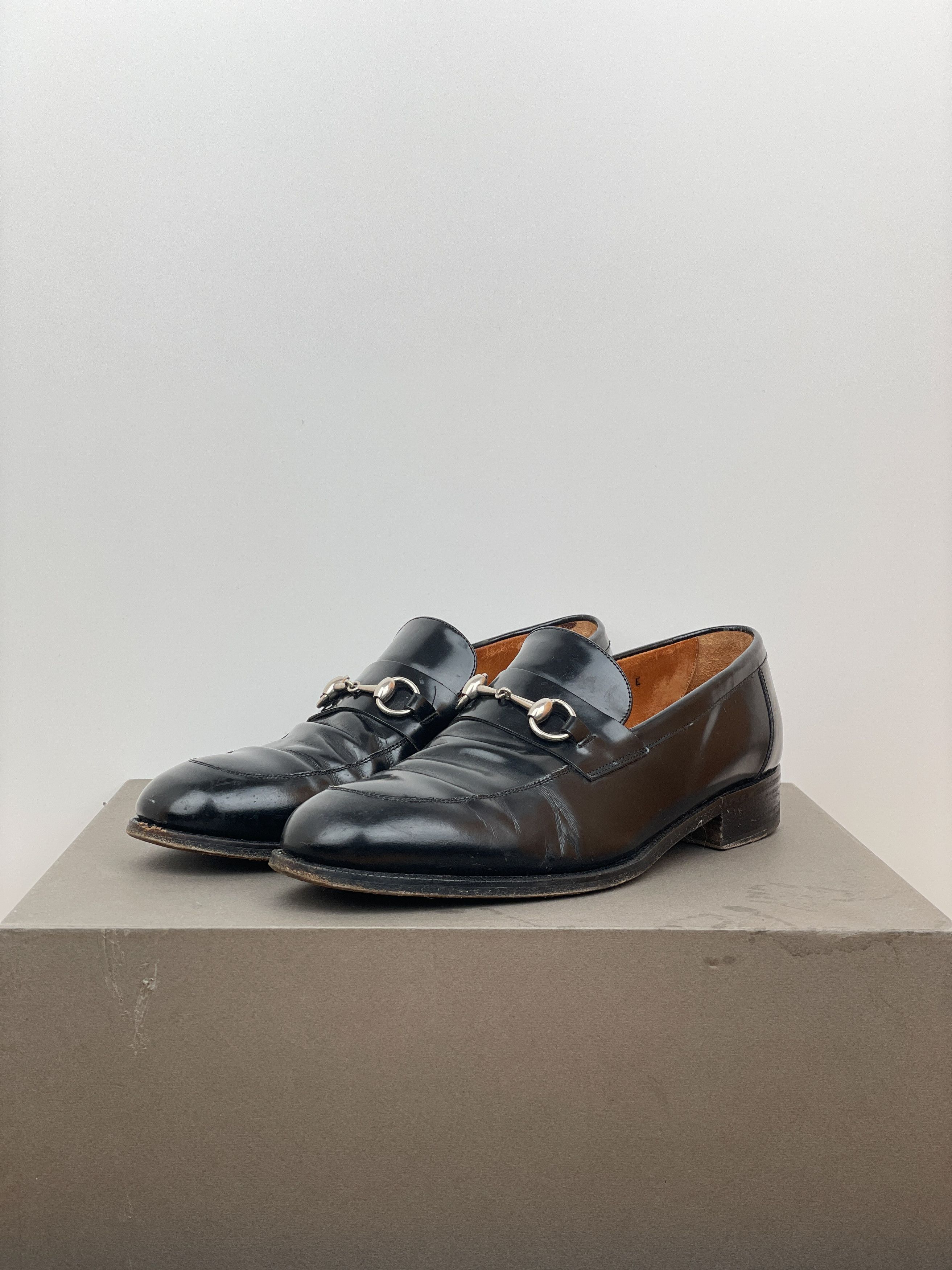 靴 90s Gucci Horsebit Loafers Vintage Gucci Loafer Shoes Black Leather Horsebit 90s 00s