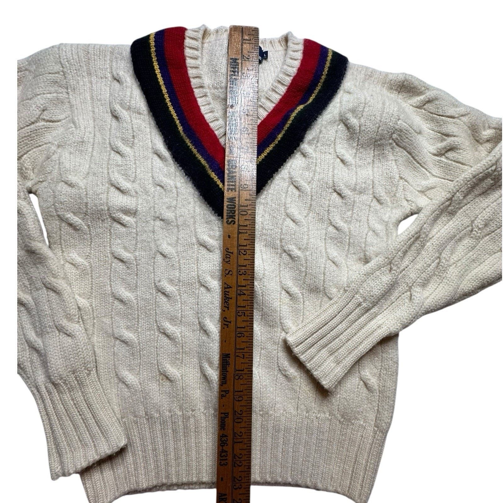 Polo Ralph Lauren Vintage 1980s Polo Ralph Lauren Wool Tennis Sweater Large Size US L / EU 52-54 / 3 - 17 Thumbnail