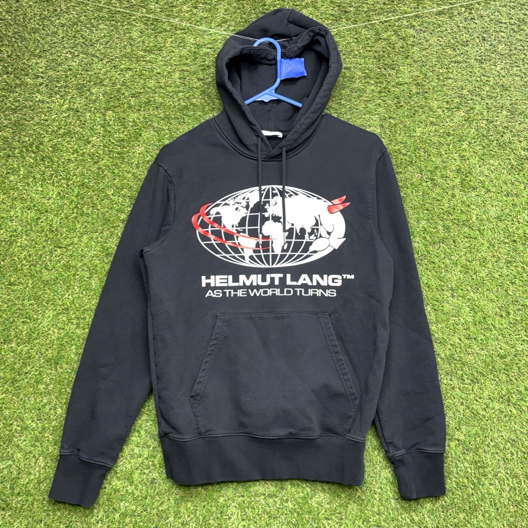 Helmut Lang HELMUT LANG Hoodie Mens Small Pullover Crew Neck Hooded Black Cotton Fleece 90s Designer Size US S / EU 44-46 / 1 - 2 Thumbnail