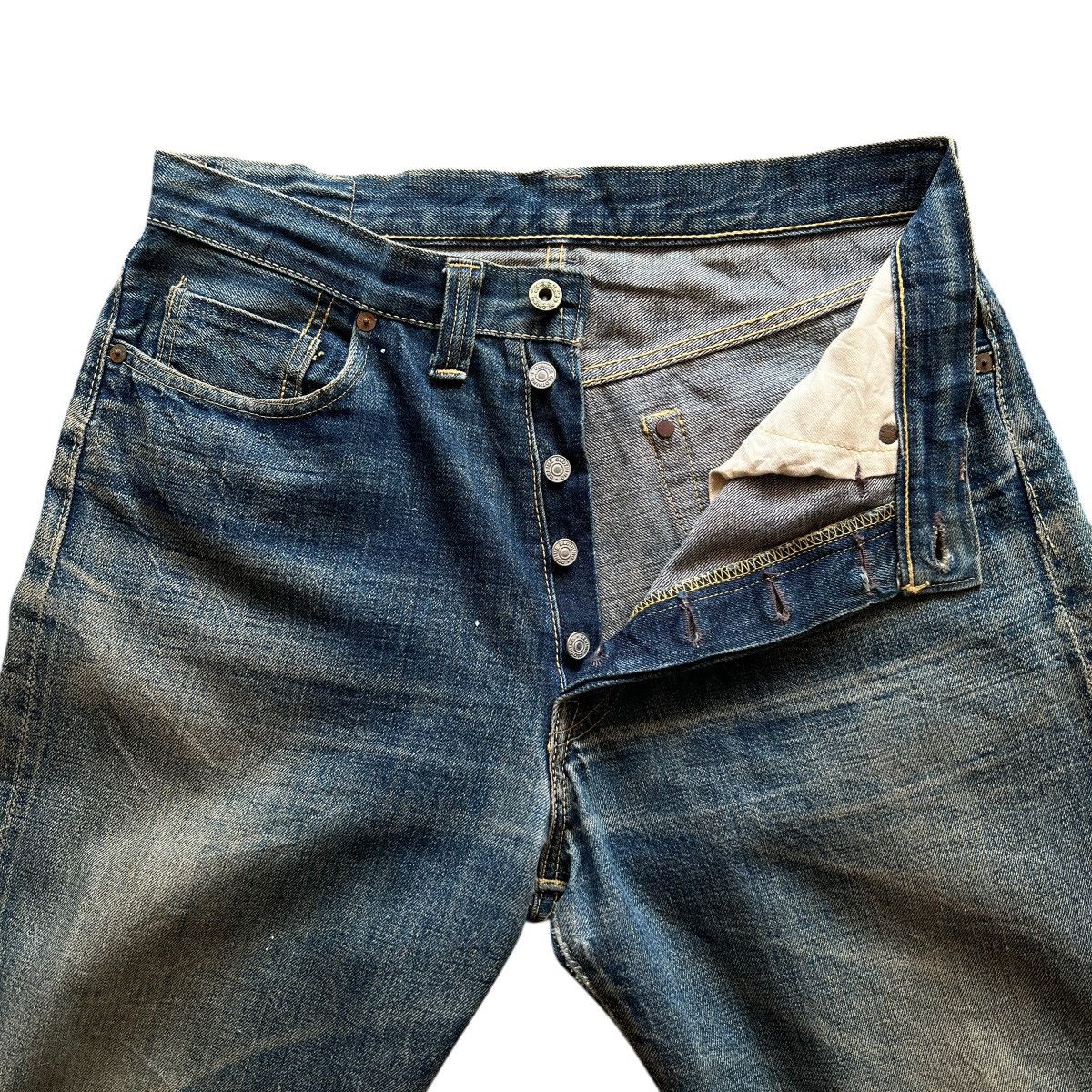 Denime Vintage Denime Authentic Leather Patch Slevedge DenimJeans Size US 30 / EU 46 - 9 Thumbnail