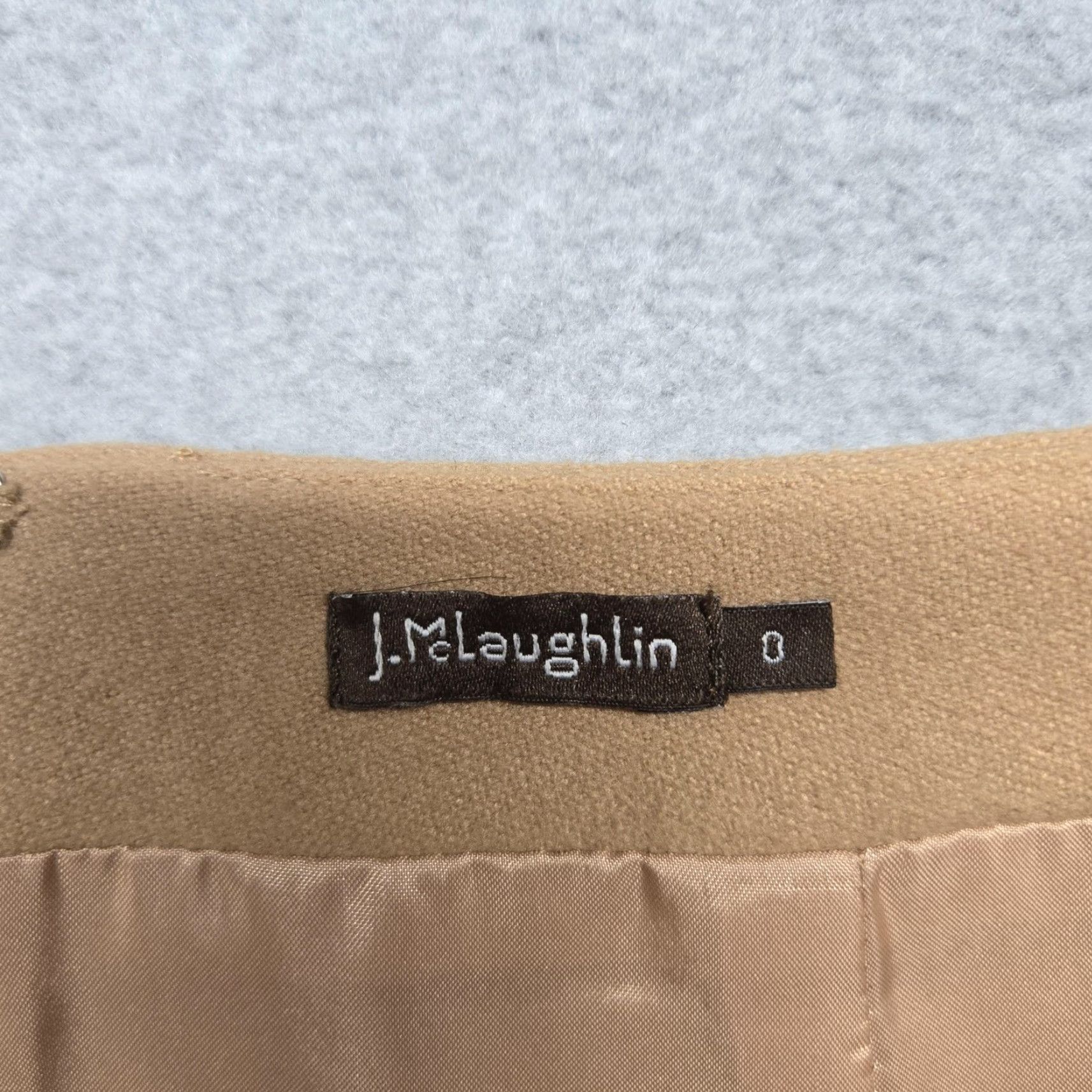 J.McLaughlin VINTAGE J.McLaughlin Skirt Womens 8 Tan Camel A-Line Lined Front Zip Pockets Back Zip Size 30" / US 8 / IT 44 - 7 Thumbnail