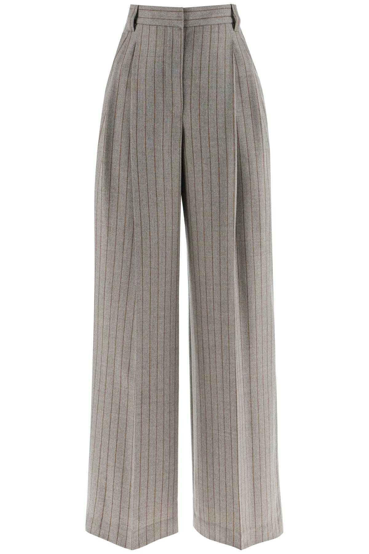 Brunello Cucinelli BRUNELLO CUCINELLI Wide Virgin Wool Pinstripe Trousers Size 26" / US 2 / IT 38 - 1 Thumbnail