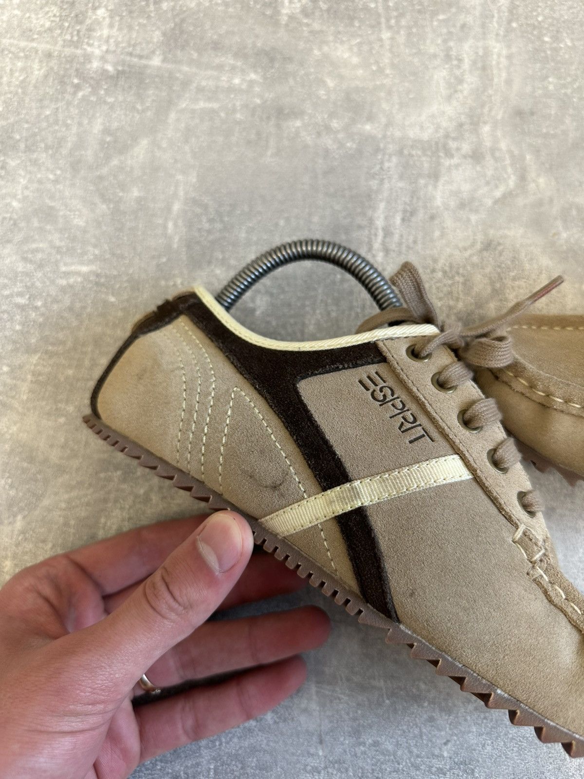 Esprit Vintage Y2K Esprit Beige Suede Leather Low Cut Sneakers Size US 7 / IT 37 - 16 Thumbnail
