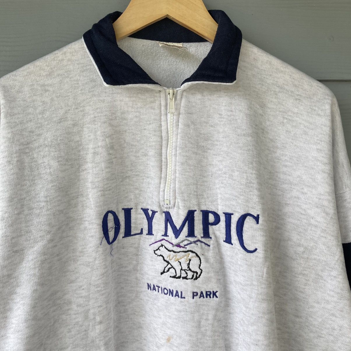 Vintage Vintage 90s Olympic National Park Sweatshirt Quater Zip Size US L / EU 52-54 / 3 - 4 Thumbnail