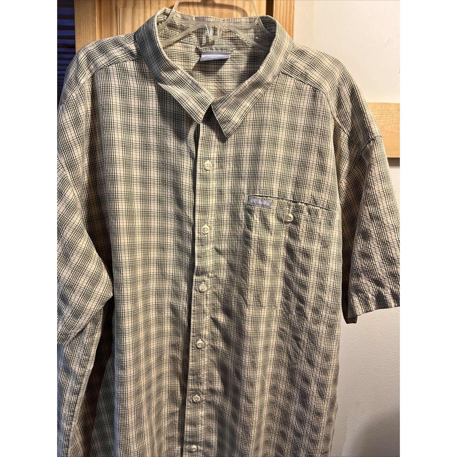 Columbia Columbia Sportswear Men’s XXL Beige Check SS Cotton Shirt Size US XXL / EU 58 / 5 - 2 Thumbnail