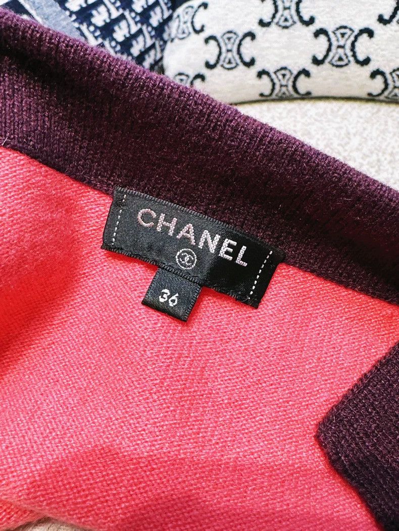 Chanel Chanel 20A Kangpeng Street Pink Patch Brown Edge Long Slee Size XS / US 0-2 / IT 36-38 - 4 Thumbnail