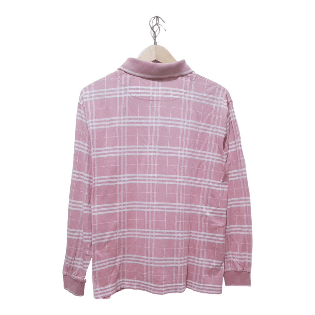 Burberry 🔥Rare Vintage Burberry Golf Check Long Sleeve Polo Shirt Size US L / EU 52-54 / 3 - 7 Thumbnail