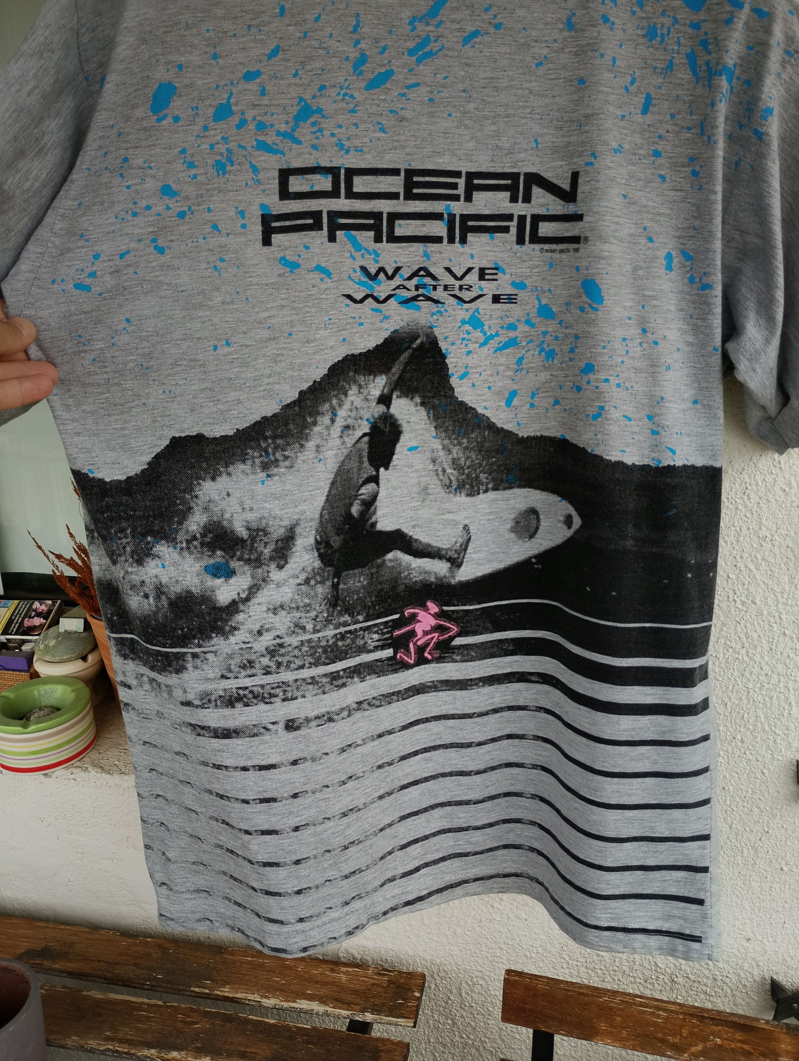 Ocean Pacific Ocean Pacific Vintage 1990 Wave After Wave t-shirt L Size US L / EU 52-54 / 3 - 9 Thumbnail