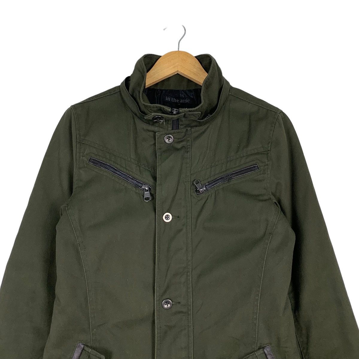 In The Attic IN THE ATTIC Turtleneck Four Pocket Green Jacket #1154-C53 Size US M / EU 48-50 / 2 - 2 Thumbnail