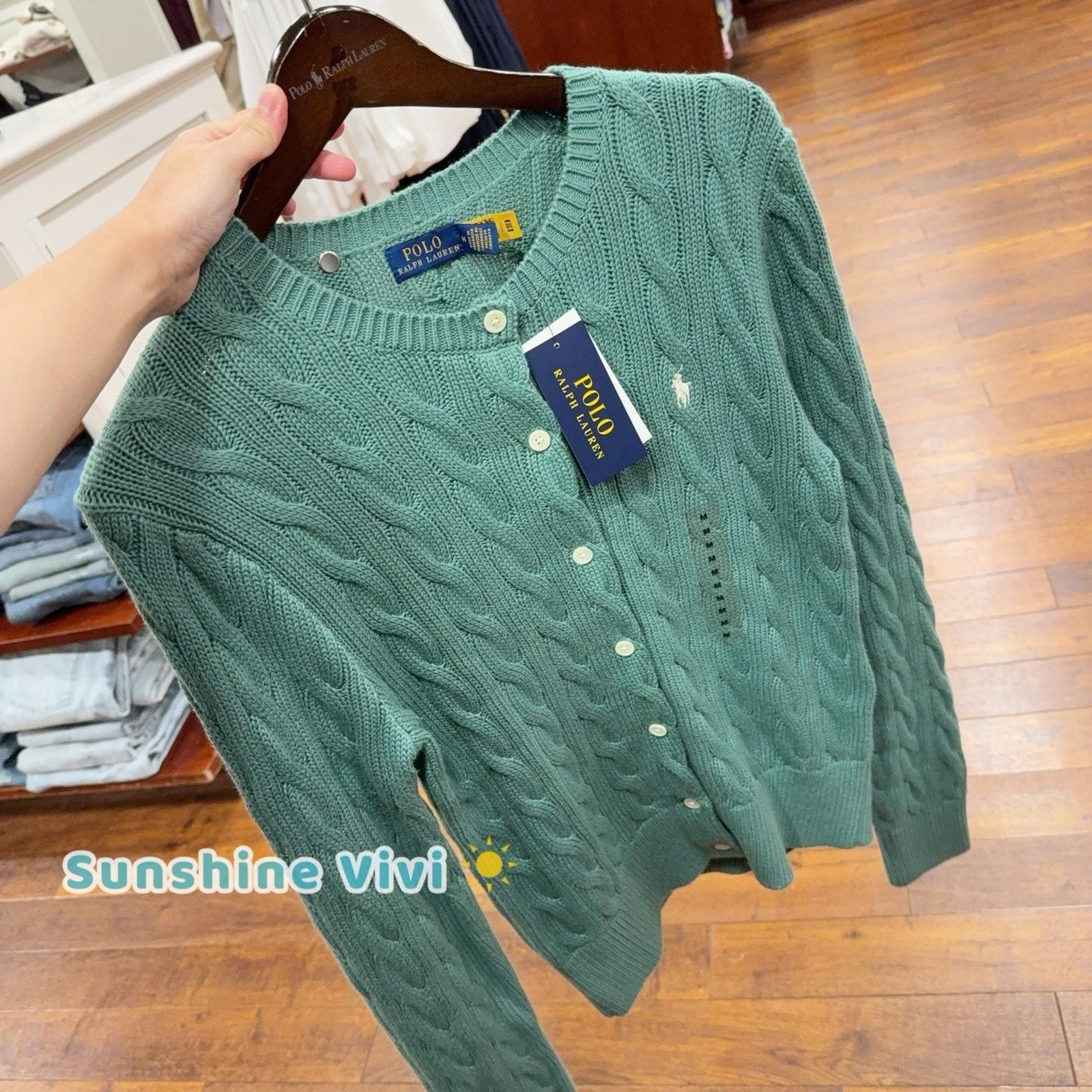 Ralph Lauren NEW Ralph Lauren Polo Women Cotton Cardigan Sweater Green M Size M / US 6-8 / IT 42-44 - 1 Thumbnail