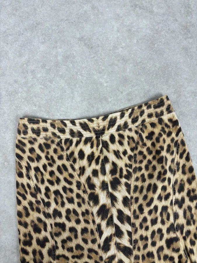 Roberto Cavalli AW2005 Roberto Cavalli Beige Wool Blend Leopard Print Skirt Size 29" - 5 Thumbnail
