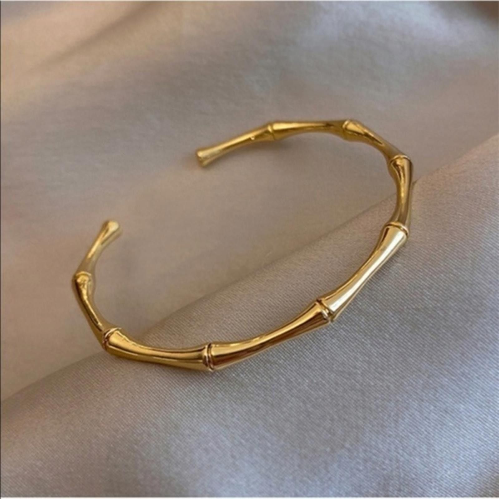 Designer Gold Plated Bamboo Cuff Bracelet NWT Size ONE SIZE - 1 Thumbnail