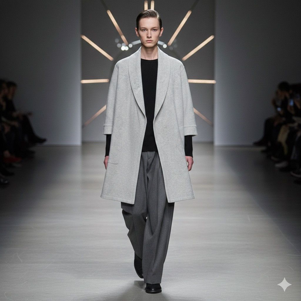 Issey Miyake Issey Miyake Plantation Fleece Jacket Shawl Collar Gray Size US M / EU 48-50 / 2 - 1 Thumbnail