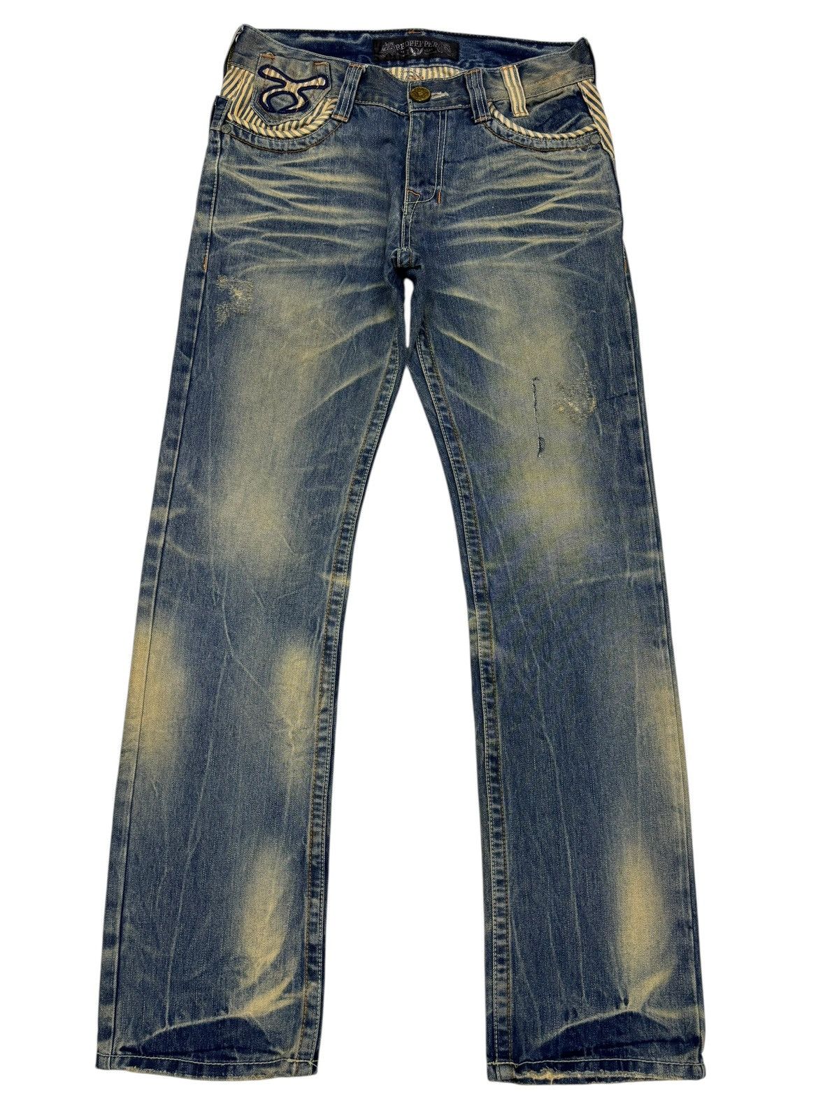 Kapital Red Pepper Double Waist Claw Mark Distressed Denim Jeans Size US 30 / EU 46 - 9 Thumbnail