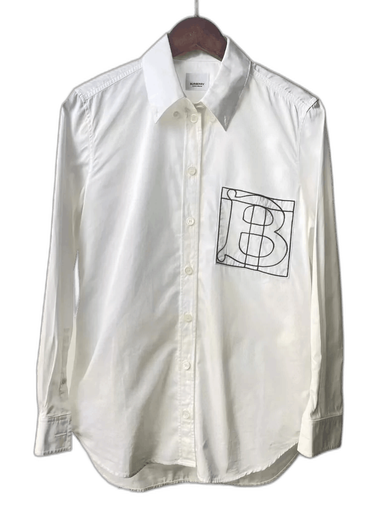 Burberry Burberry Embroidered Shirt with Logo Design-yf Size US M / EU 48-50 / 2 - 1 Thumbnail