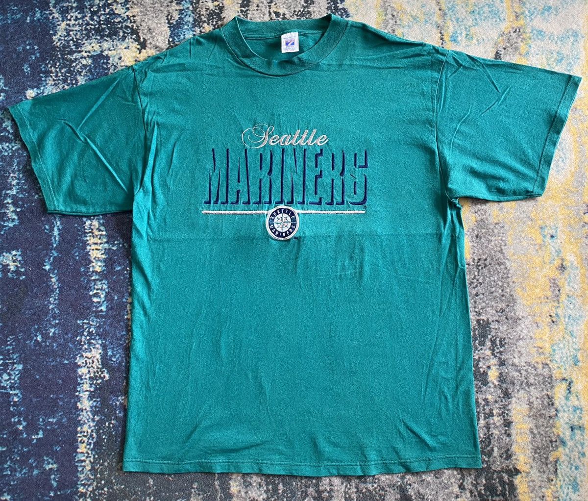 Logo 7 × NFL × Vintage VTG 90s Logo 7 Seattle Marines Shirt Embroided Tee Size US XL / EU 56 / 4 - 1 Thumbnail