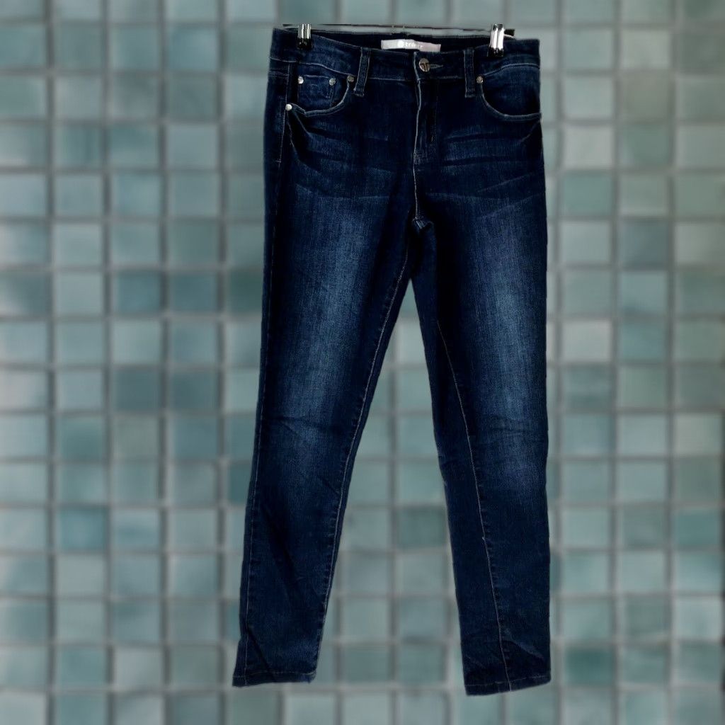 Denime Tractr Womens Dark Blue Denim Skinny Jeans Size 28 28x28 High Rise 5-Pocket Regular Fit Size 28" / US 6 / IT 42 - 1 Thumbnail