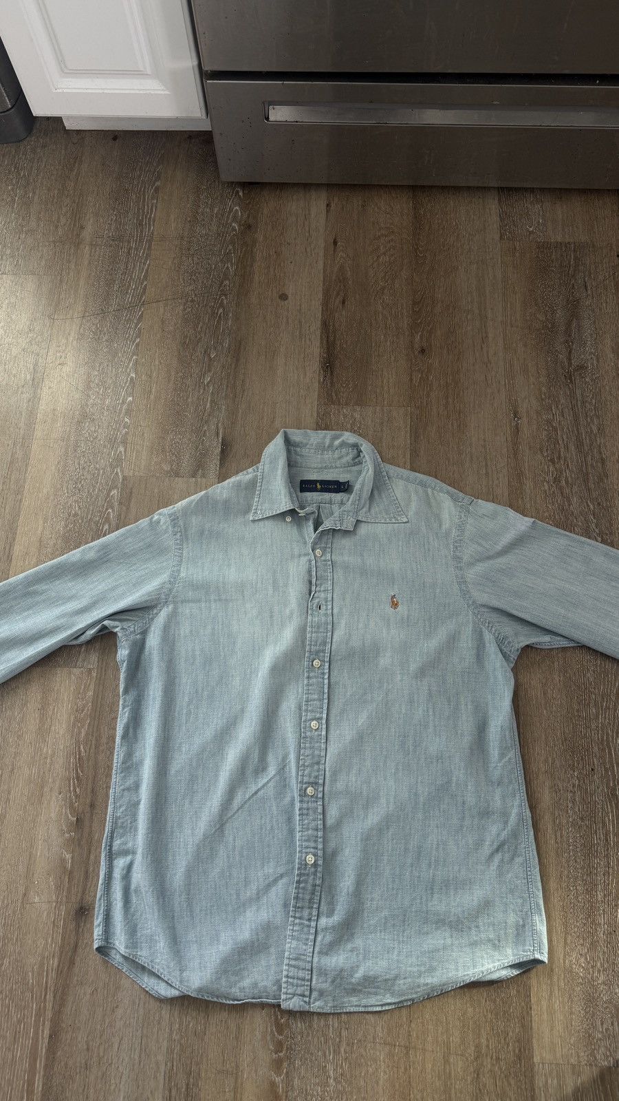 Ralph Lauren Classic Fit Indigo Chambray Shirt Size US L / EU 52-54 / 3 - 4 Thumbnail