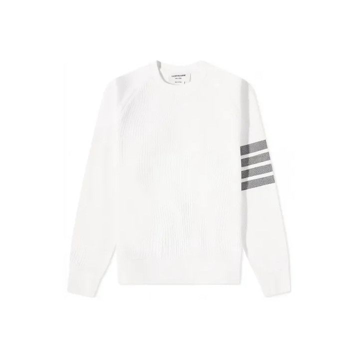 Thom Browne Thom Browne Classic White Long Sleeve Sweater Size US M / EU 48-50 / 2 - 1 Thumbnail