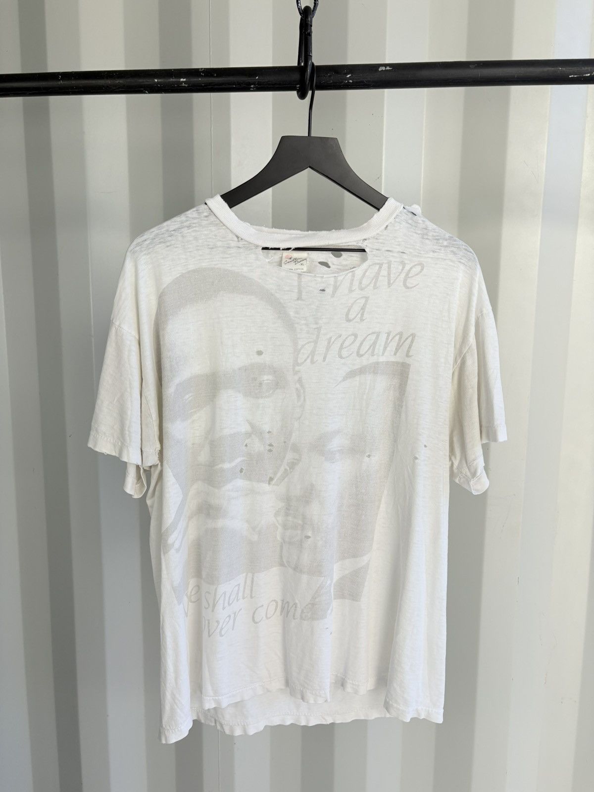 Thrashed MLK Distressed Faded Shirt ERD Grunge Paper Thin