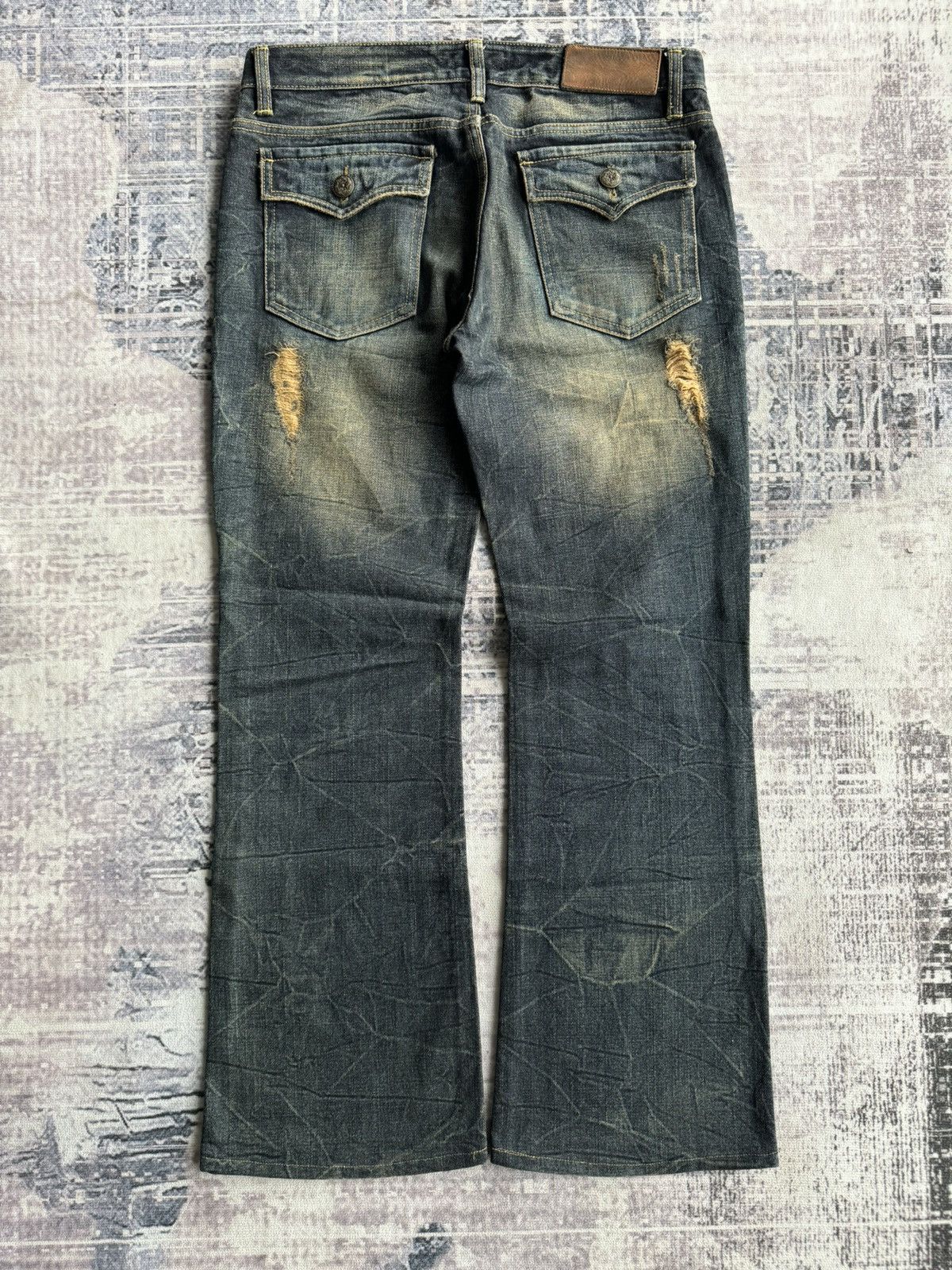 Japanese Brand Y2K Vintage Day/Moon Punk Poem Flared Denim / ifsixwasnine Size US 32 / EU 48 - 2 Thumbnail