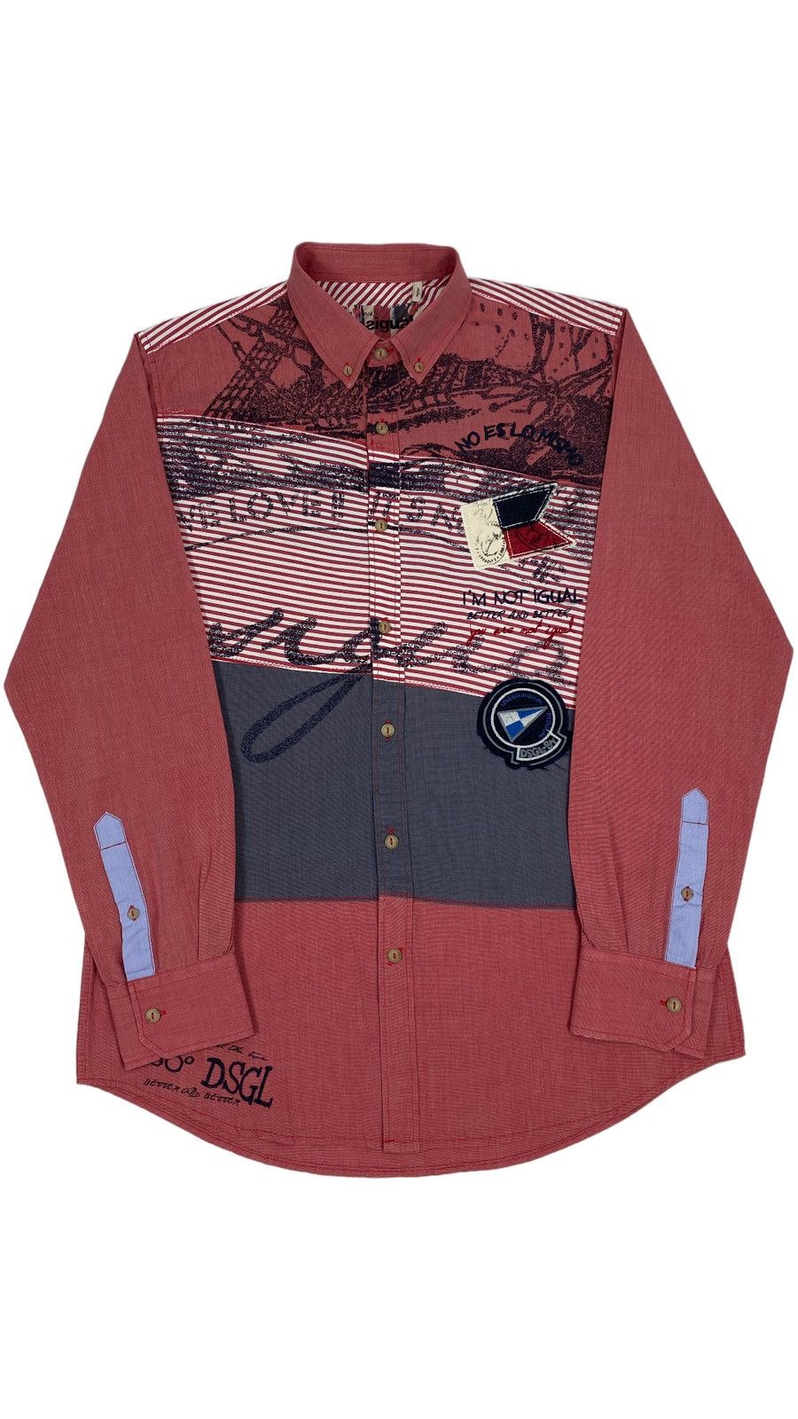 Desigual 🔥LASTDROP🔥 Desigual Big Logo Color Block Striped We Love It Size US L / EU 52-54 / 3 - 1 Thumbnail
