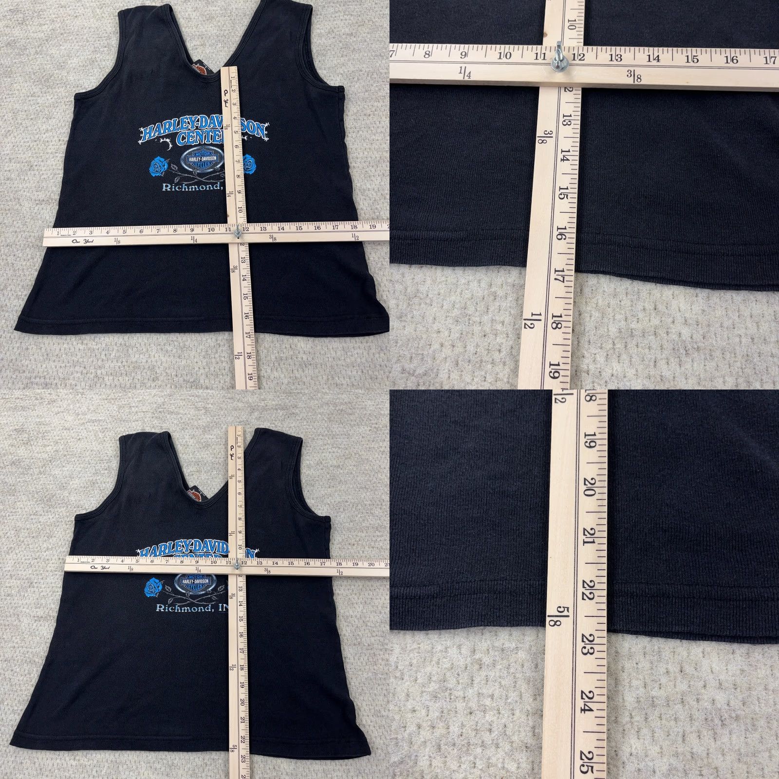 Harley Davidson VINTAGE Harley-Davidson Shirt Women L Black Tank Top V Neck Faded Tattoo Size L / US 10 / IT 46 - 9 Thumbnail