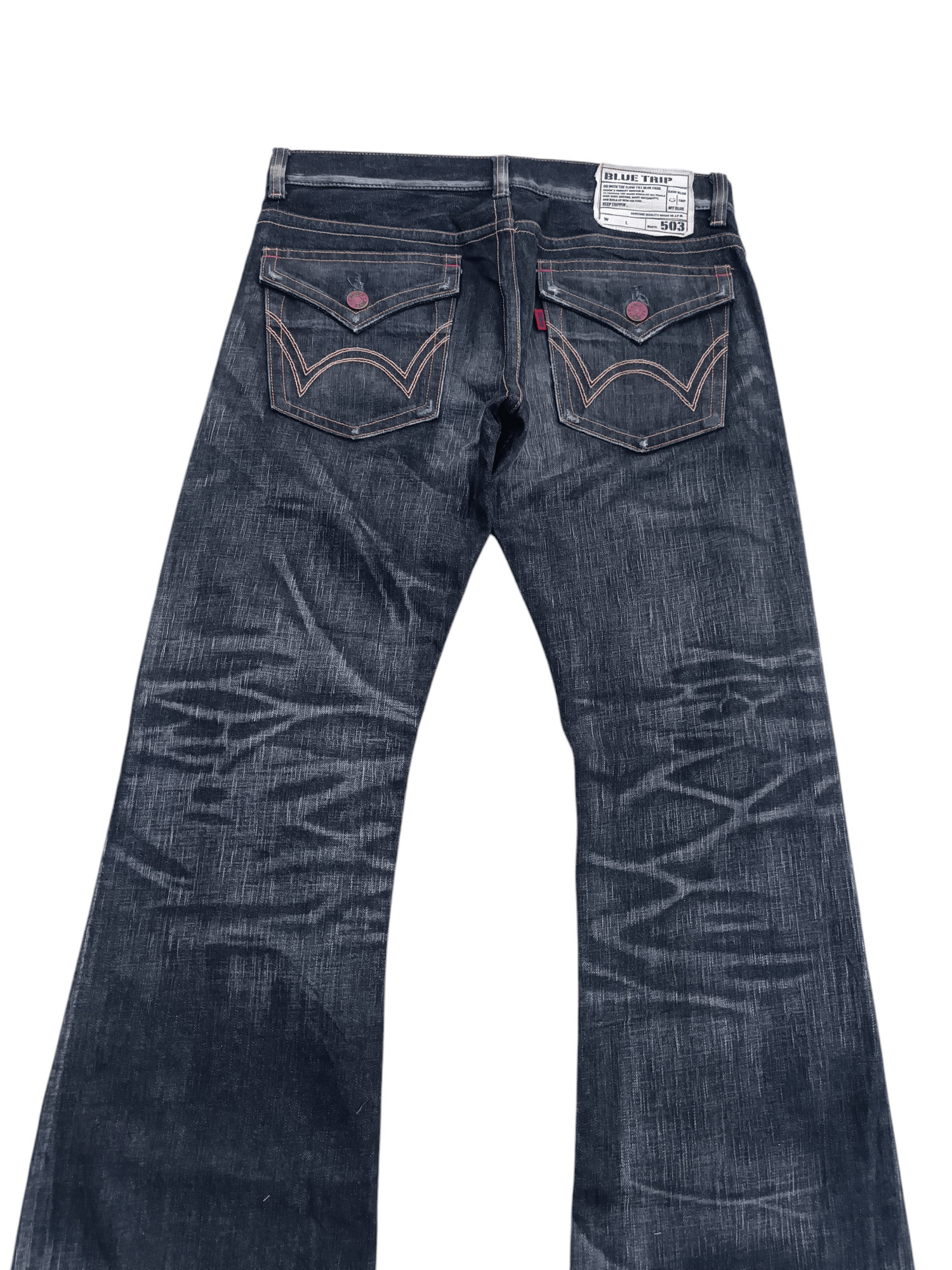 Edwin EDWIN 503 FLARE FADED & RUSTY PUNK STYLE WHISKERS DENIM Size US 34 / EU 50 - 13 Thumbnail