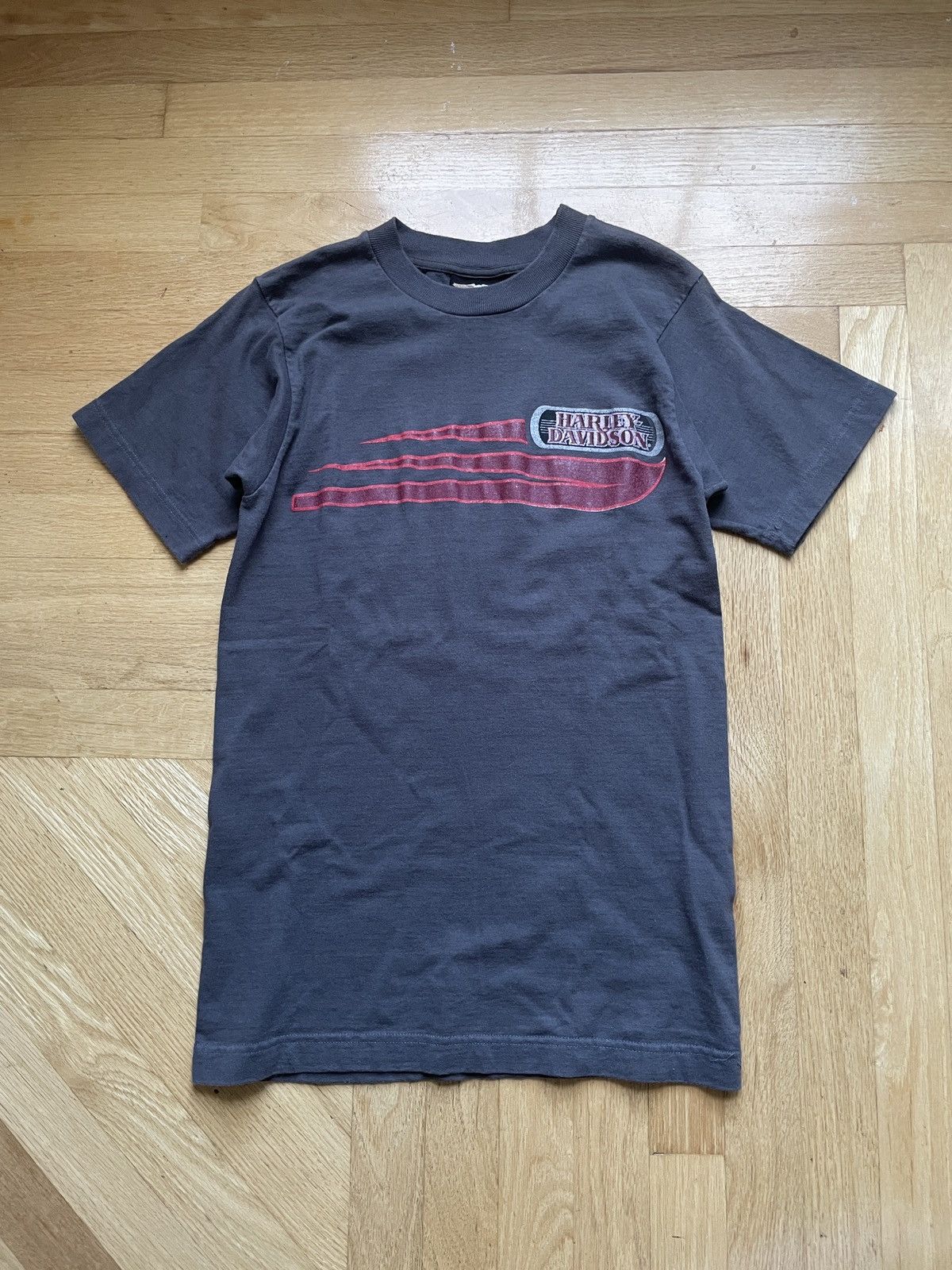 Harley Davidson VTG 90s Harley Davidson Made In USA Tee T-shirt Faded Black Size US S / EU 44-46 / 1 - 1 Thumbnail