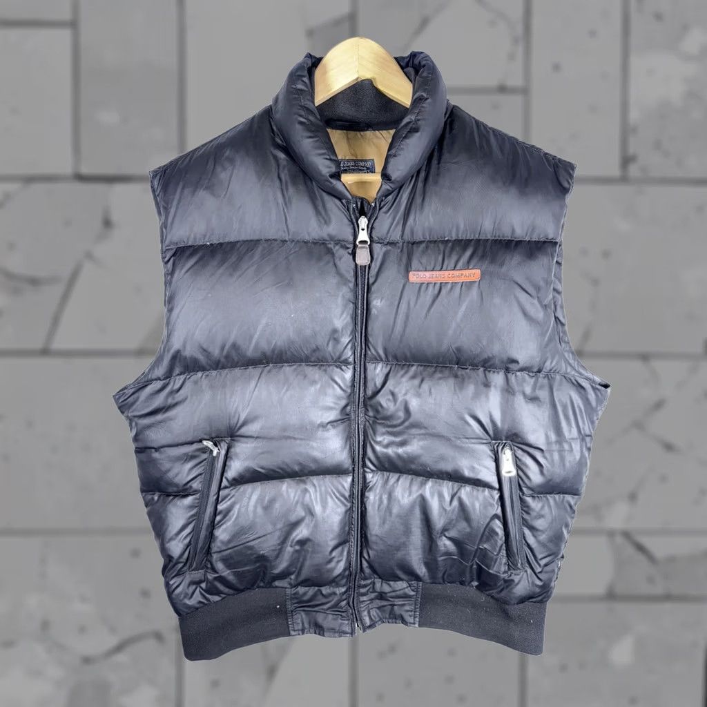 Vintage Polo Jeans Company Vest Puffer Down Insulated Outerwear Jacket Winter MENS L Black Zip Pockets Quilted Logo Full Zip Slit? Size US L / EU 52-54 / 3 - 1 Thumbnail