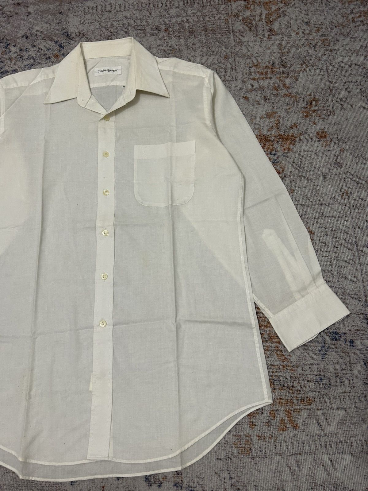 Saint Laurent Paris × Vintage × Yves Saint Laurent Vintage YvesSaintLaurent White Buttom Shirt Size US M / EU 48-50 / 2 - 2 Thumbnail