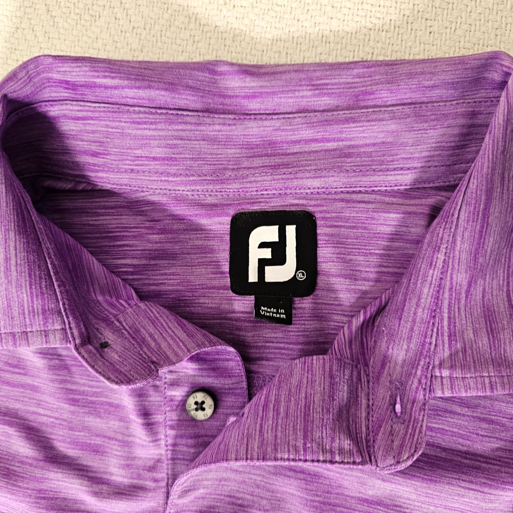 Footjoy FootJoy Polo Shirt Men XL Size Heather Purple Stretch Short Sleeve Golf Regular Fit Logo Embroidered Button Collared Pocket None Size US XL / EU 56 / 4 - 2 Thumbnail