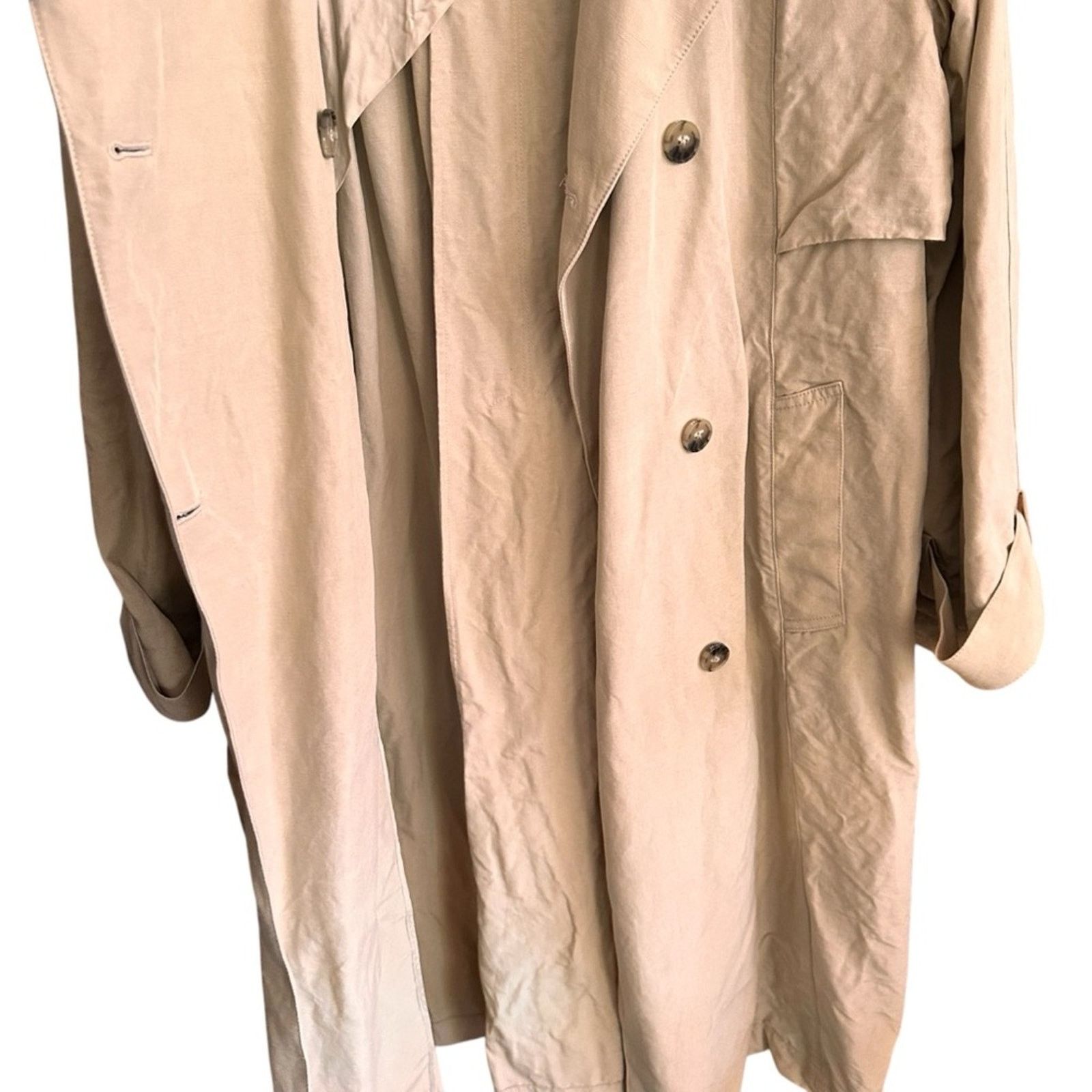 Aritzia Wilfred Phase Trench Coat – Light Birch (Tan/Cream) – Size S Size S / US 4 / IT 40 - 4 Thumbnail