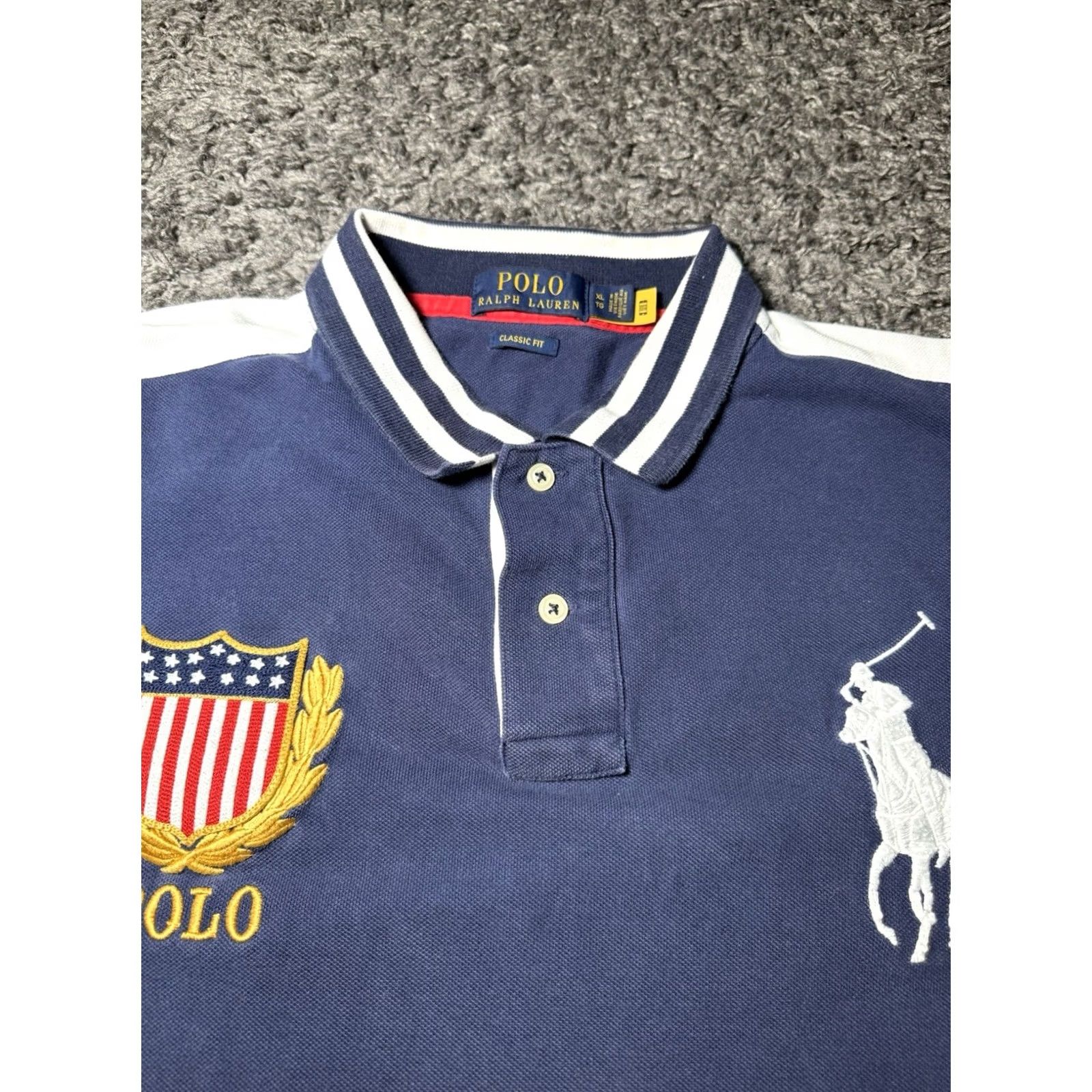 Polo Ralph Lauren Polo Ralph Lauren Big Pony USA Crest Classic Fit Polo Shirt Mens XL Size US XL / EU 56 / 4 - 4 Thumbnail