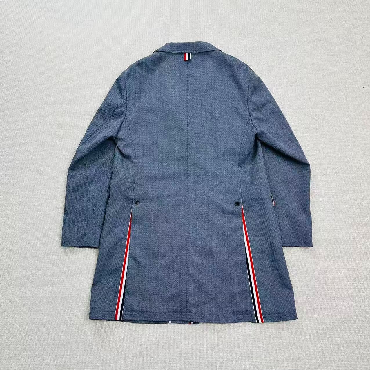 Thom Browne thombrowne three-color striped wool trench coat Size US L / EU 52-54 / 3 - 2 Thumbnail