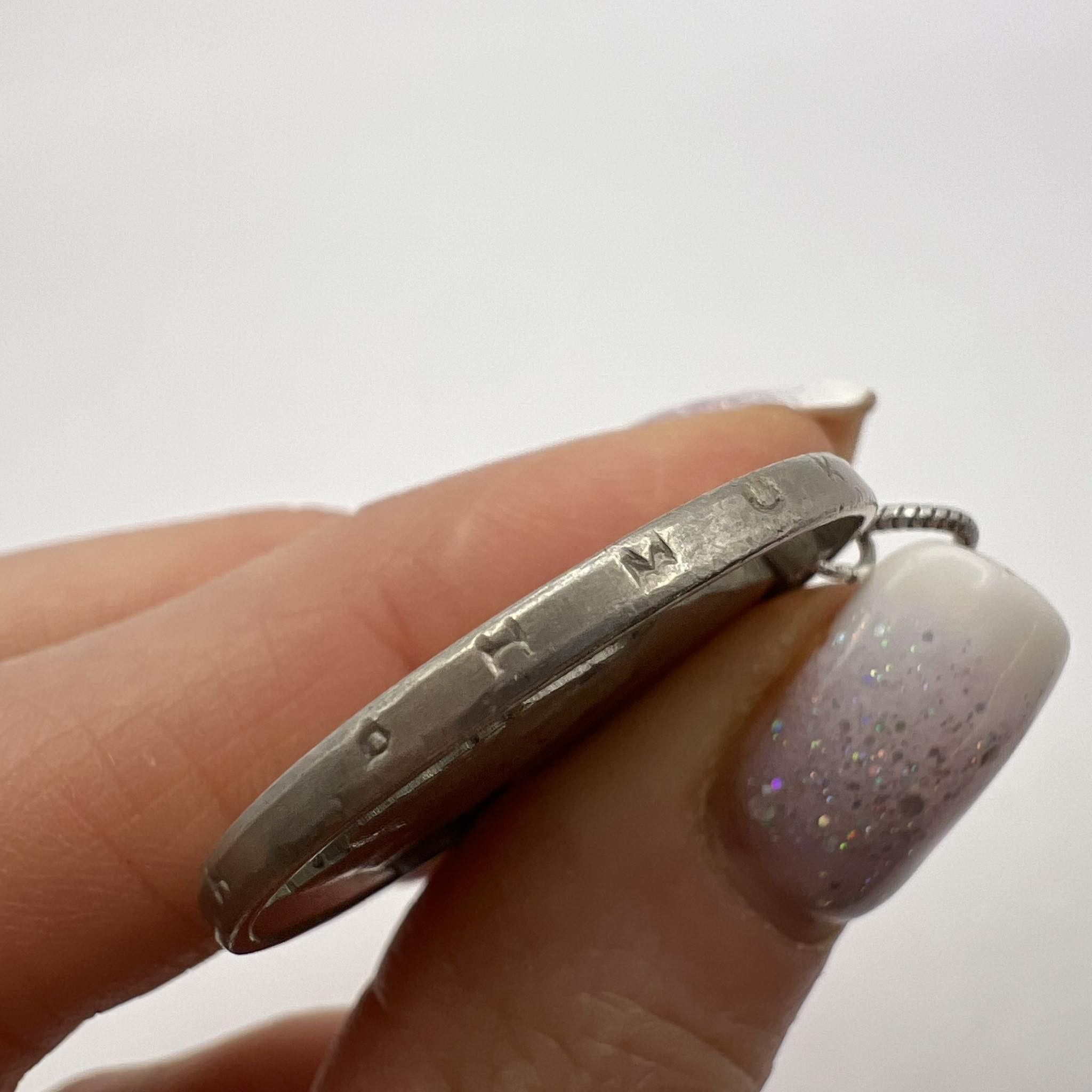 Sterling Silver 1980 Vintage Jewelry Silver 925 Necklace Greece Silver Coin Size ONE SIZE - 7 Thumbnail
