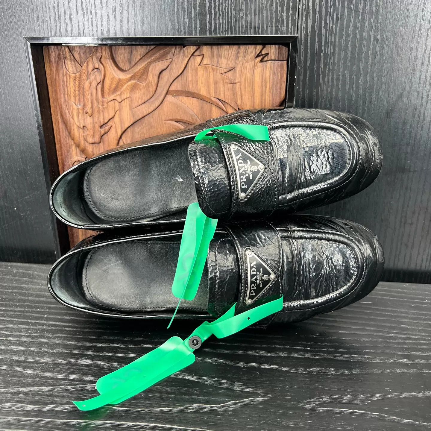 Prada Prada Patent Leather Black Flat Shoes Size 37 Size US 6.5 / IT 36.5 - 2 Thumbnail