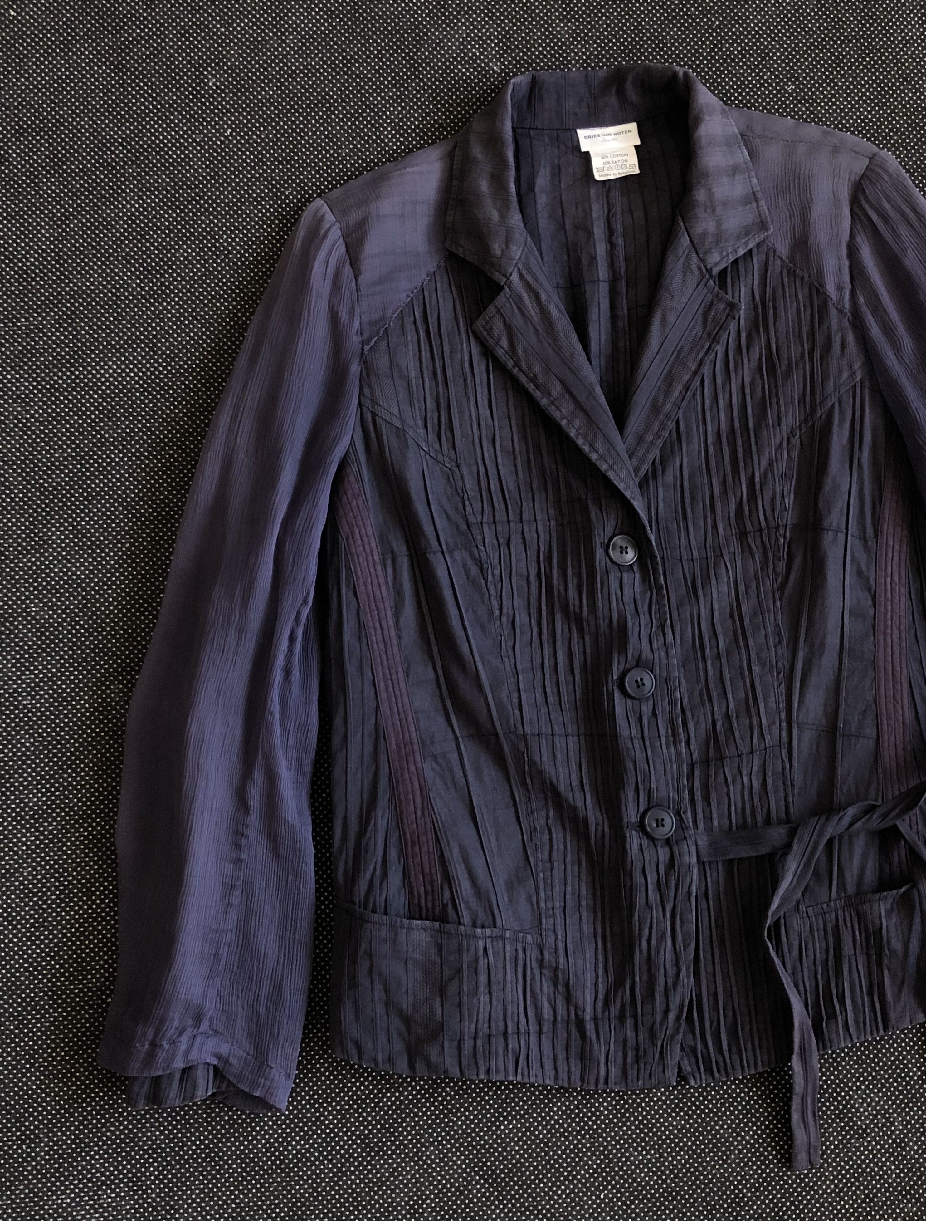 Dries Van Noten RARE🔥VINTAGE DVN DOUBLE SLEEVES TISSUED RAYON BLEND JACKET Size S / US 4 / IT 40 - 5 Thumbnail