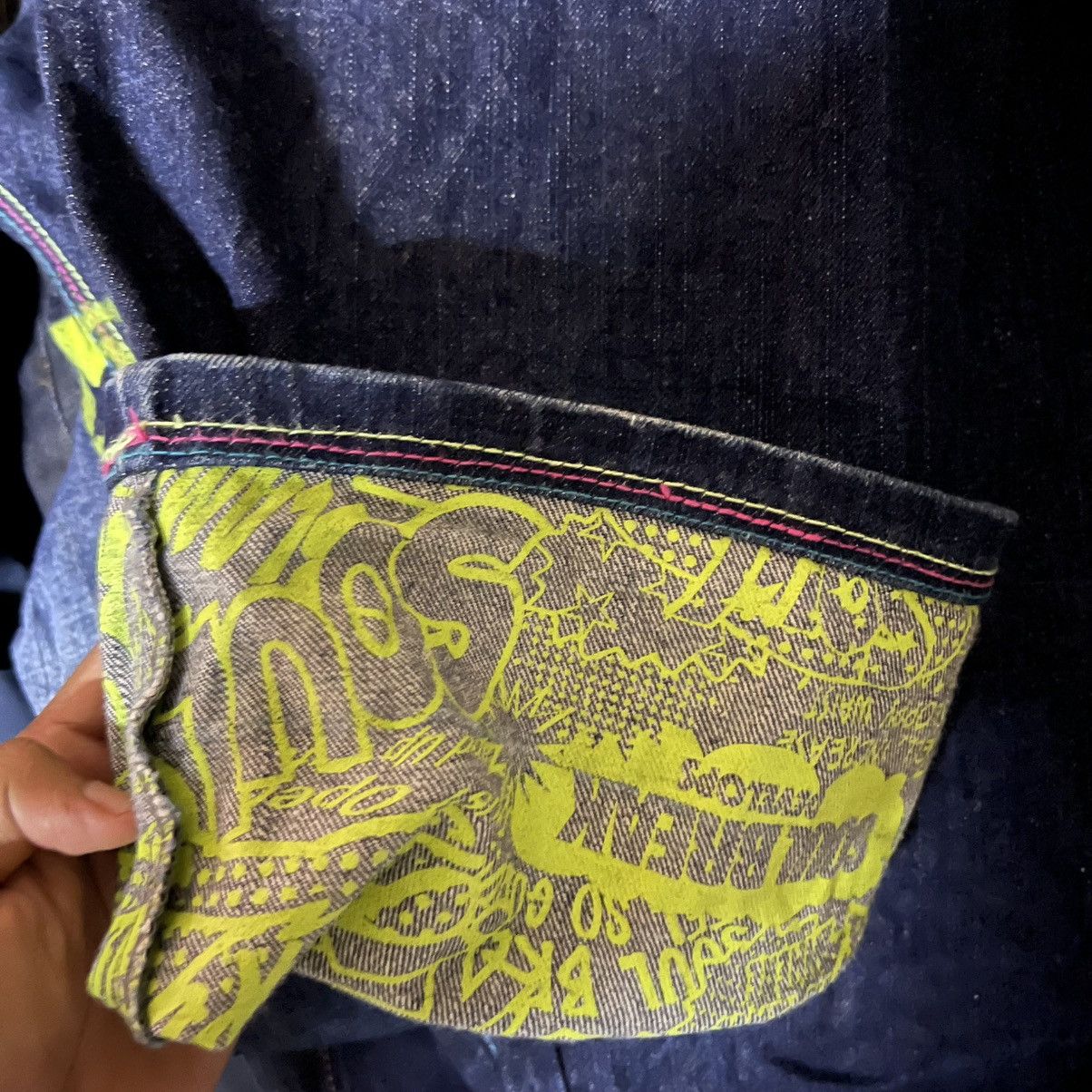 Other Soul Break Denim Jeans Graffiti Print Size US 31 - 7 Thumbnail