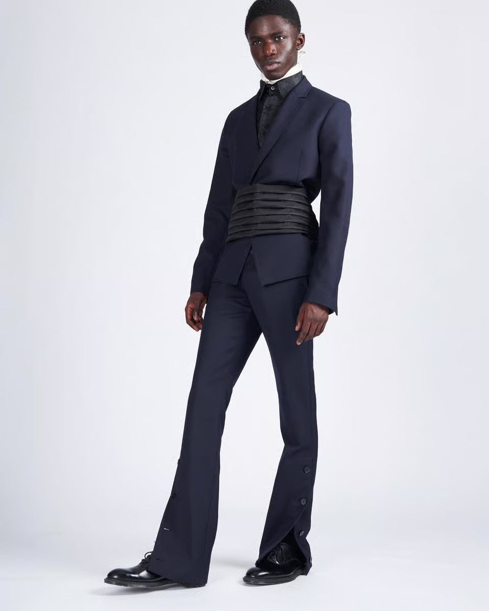 Daniel W. Fletcher DANIEL W. FLETCHER 21AW Dark Navy Wool Slit Trousers Size US 28 / EU 44 - 10 Thumbnail