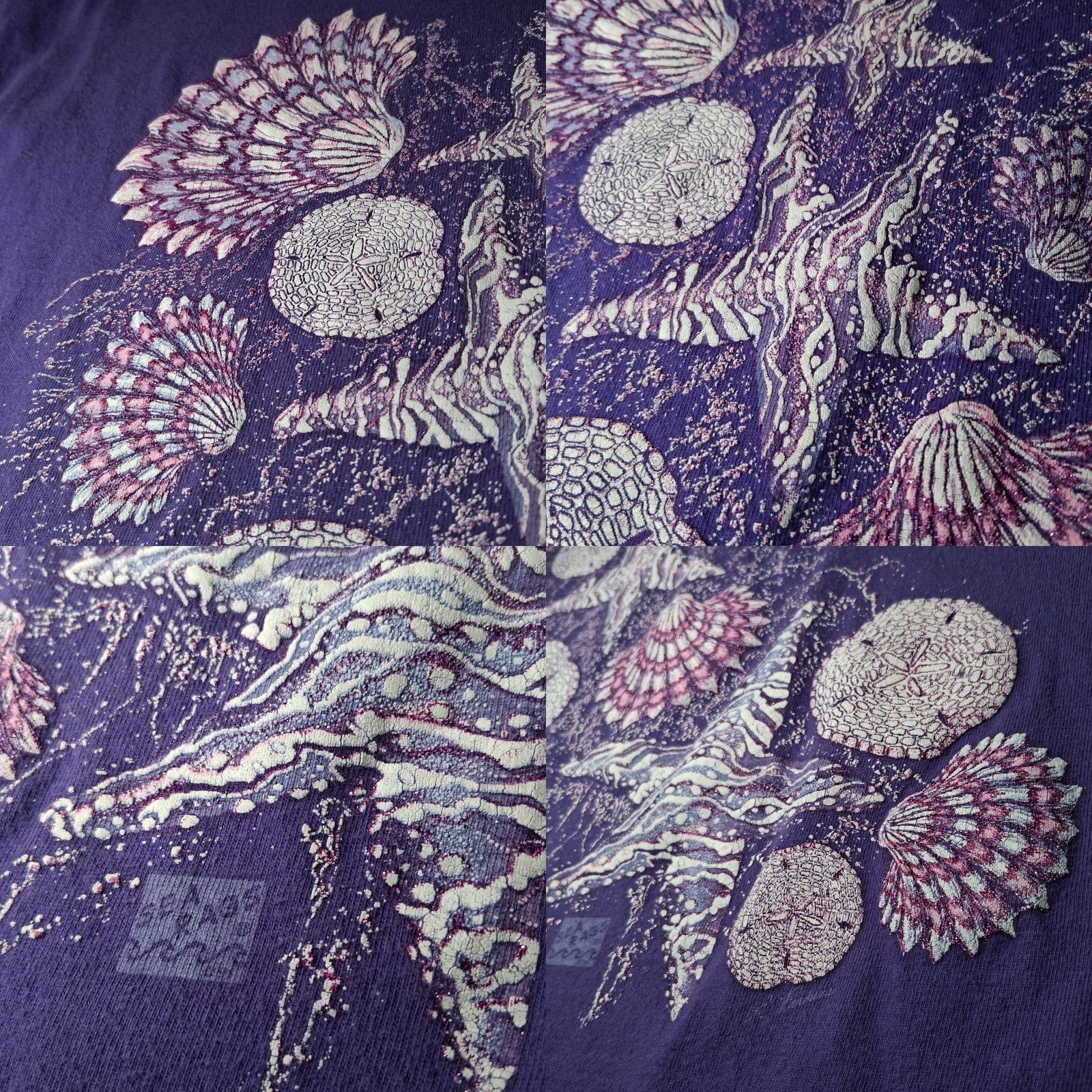 Hanes VINTAGE Hanes West Indies Shirt XL Purple Seashell Puffy Graphic Single Stitch T-Shirt Men XL Purple Seashell Graphic Beach Ocean 90s Mens Size US XL / EU 56 / 4 - 8 Thumbnail
