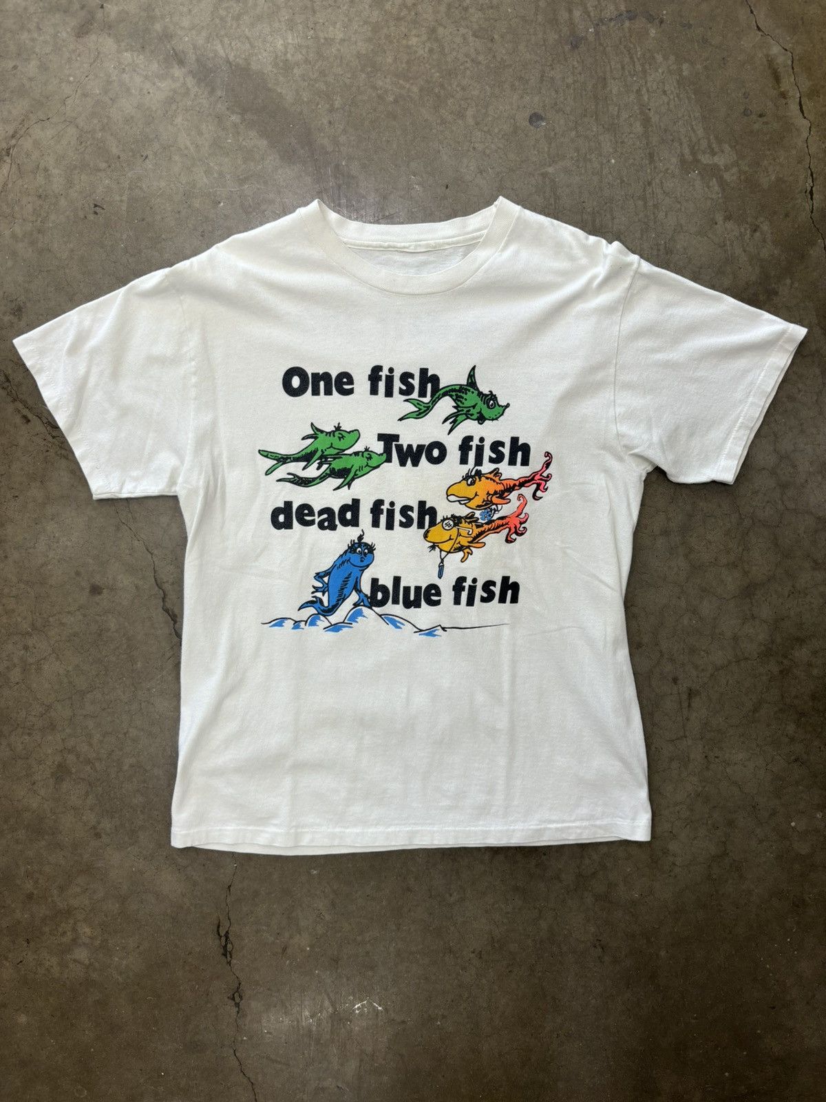 Vintage Vintage Dr. Seuss One Fish Two Fish Single Stitch Tee Large Size US M / EU 48-50 / 2 - 2 Thumbnail