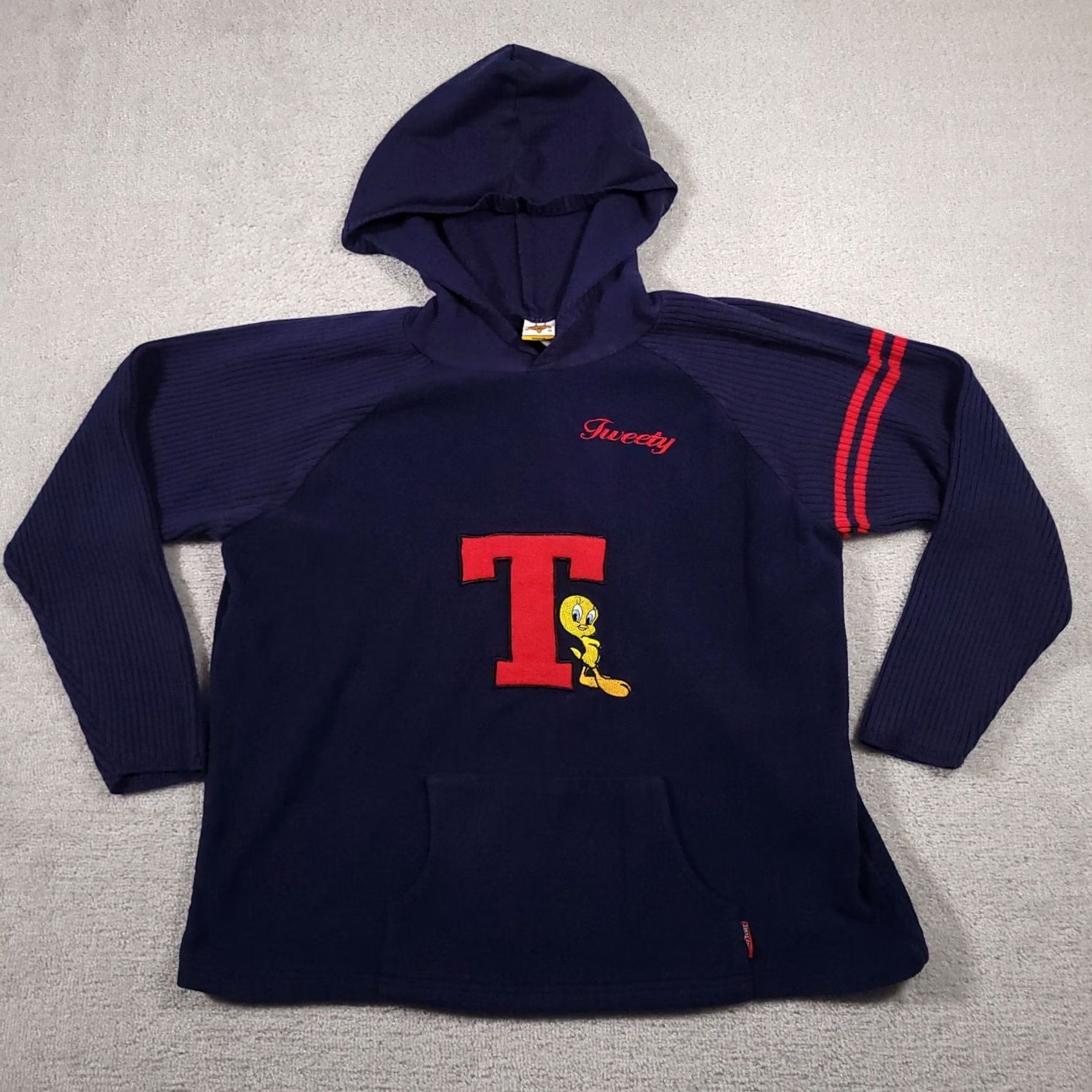Vintage VINTAGE Looney Tunes Hoodie Women's 2XL Tweety Bird Sweatshirt Navy Pocket Sweatshirt Size XXL / US 16-18 / IT 52-54 - 2 Thumbnail