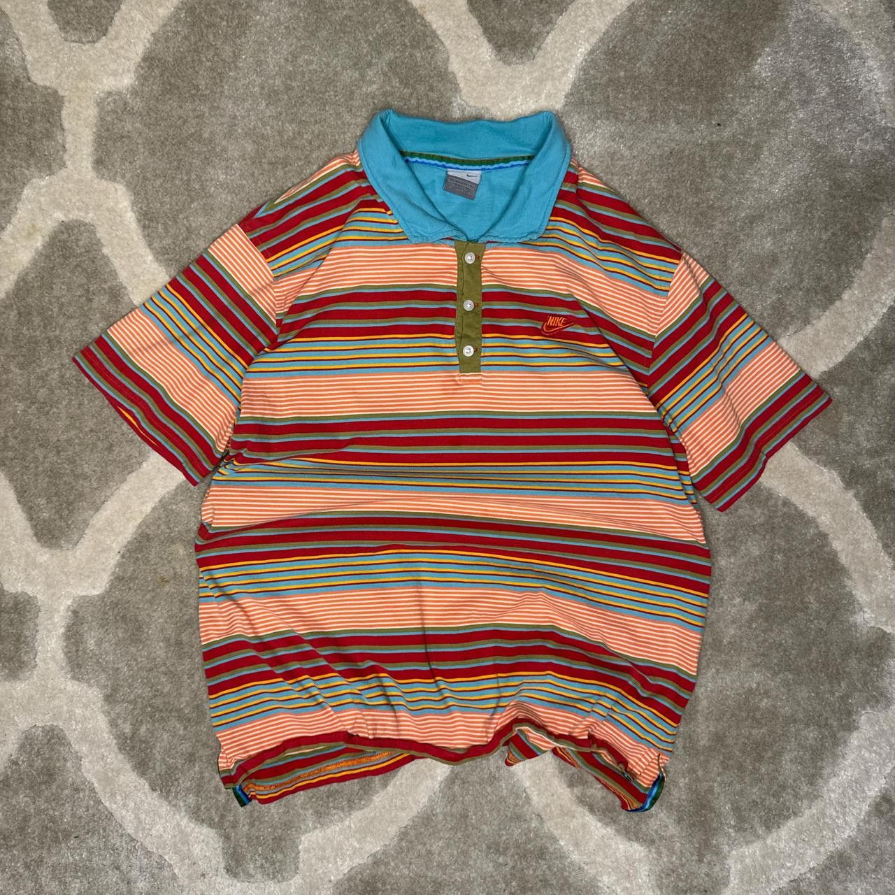 Nike Nike striped polo shirt with blue collar Size US XL / EU 56 / 4 - 1 Thumbnail
