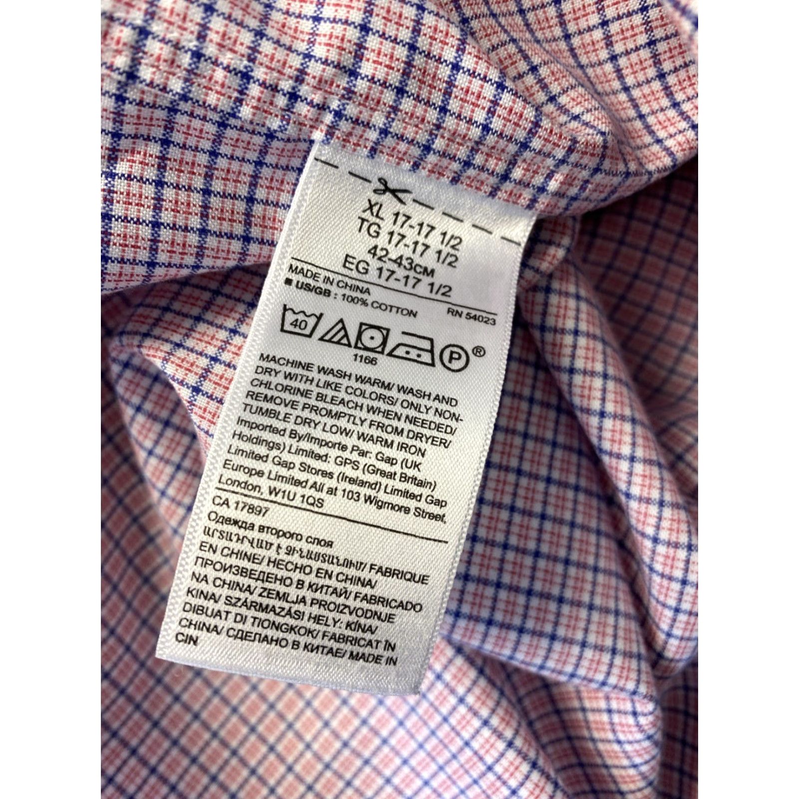 Banana Republic BANANA REPUBLIC Cotton Plaid Long Sleeve Shirt XL Pink Casual Mens Size US XL / EU 56 / 4 - 7 Thumbnail