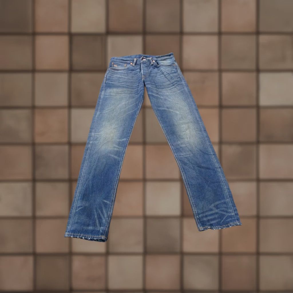 Vintage RRL Ralph Lauren Jeans Men 28 X 30 Denim Selvedge Stretch Slim Straight- 30x28 Blue Denim Jeans Mens Size US 30 / EU 46 - 1 Thumbnail