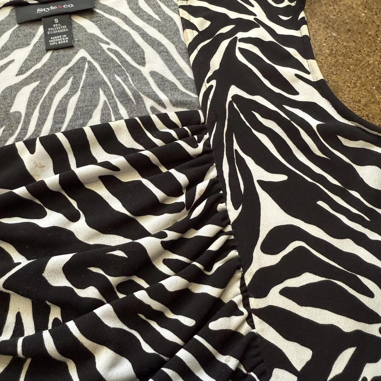 Style & Co Zebra Print Rouched Top Size S / US 4 / IT 40 - 4 Thumbnail