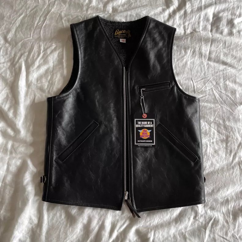 The Real McCoy's The Real McCoys Sise36 BUCO LEATHER ALPACA Vest Size US M / EU 48-50 / 2 - 1 Thumbnail
