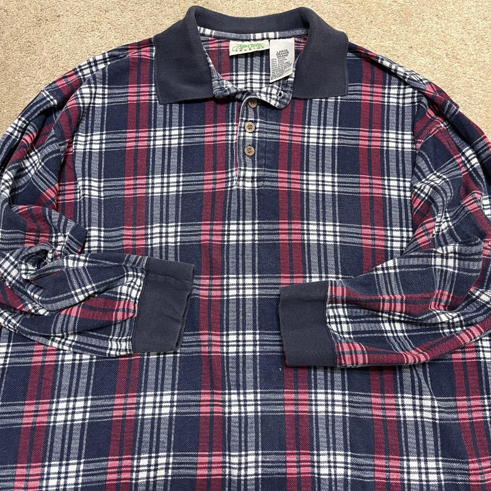 Other Ash Creek Trading Navy/Red Plaid Long Sleeve Polo Large Size US L / EU 52-54 / 3 - 1 Thumbnail